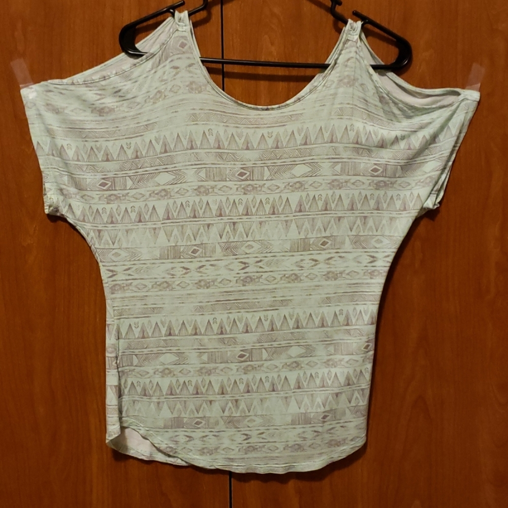 Aztec mint cold shoulder shirt